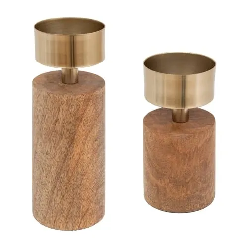 Atmosphera 2er-Set Kerzenständer - Braun - Elegante Kerzenhalter im 2er-Set, perfekt für stimmungsvolle Beleuchtung und eine gemütliche Atmosphäre in jedem Raum.
