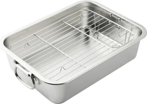 TENNEKER Edelstahl Grillschale mit Rost L