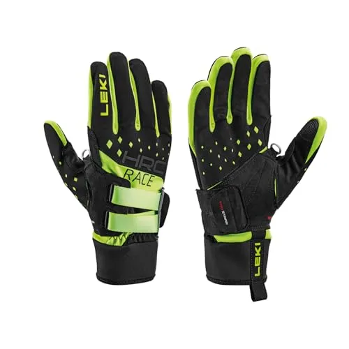 LEKI HRC Race Shark black-neonyellow 7.0 - Langlaufhandschuhe für Unisex und Herren, mit innovativem Twin Strap System für optimale Kraftübertragung und wasserresistenten, atmungsaktiven Materialien – ideal für ambitionierte Athleten.