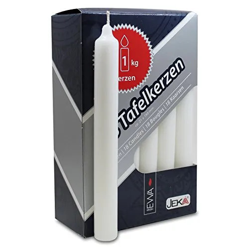 Tafelkerzen weiß, ca. 21 x 190 mm Haushaltskerzen Kerzen Gastrokerzen Gastronomiekerzen Stabkerzen Leuchterkerzen Spitzkerzen 18