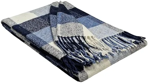 STTS International Decke sehr weiches Plaid Wohndecke Kuscheldecke in versch. Farben Palmera (Hellblau-Blau (K))