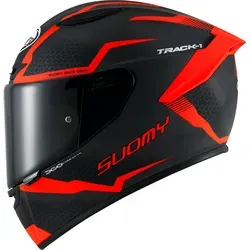 Suomy Track-1 Reaction 2023 Helm, schwarz-rot, Größe 2XL - Motorradhelm mit kratzfestem Polycarbonatvisier und effizienter Belüftung für optimalen Komfort während der Fahrt.