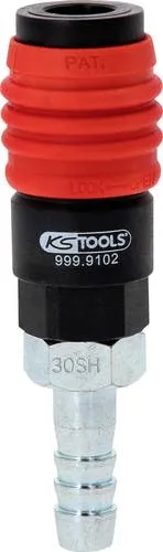 KS Tools 3in1 Universal-Druckluft-Sicherheitskupplung, 11mm mit Schlauchtülle 999.9102