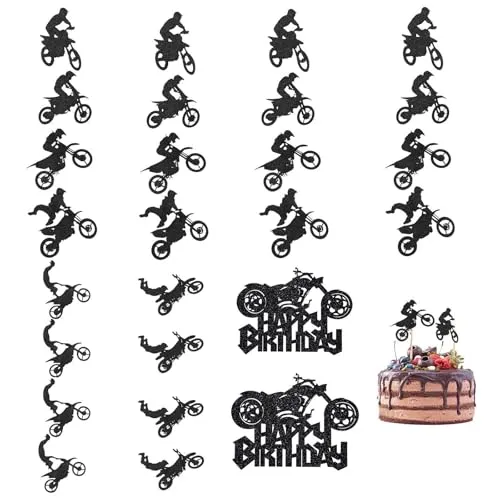 Motorrad-Kuchendekorationen, Motorrad-Geburtstagsdekorationen, Herren-Kuchendekorationen, Fahrrad-Geburtstagsdekorationen, Dirtbike-Geburtstagsdekorationen, Dirtbike-Partydekorationen 26