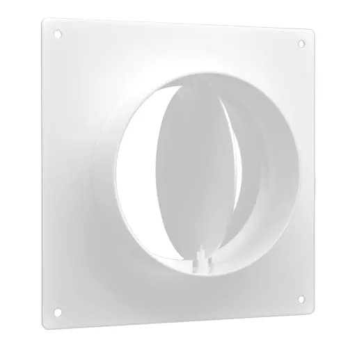 H&C VENT Wandflansch für Klima & Lüftungssystem (Ø 100mm, Mit Ventil, Wand) - Wand Flansch, Rohrverbinder & Wandanschluss - Schlauch Adapter für Abluftschlauch, Lüftungsschlauch, Klimaanlage