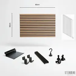 Wandorganizer DIY-System aus Akustikpaneelen und Eichenholz - Flexibler 60 x 80 cm Organizer für Küche und Büro, nachhaltige Eleganz und einfache Montage