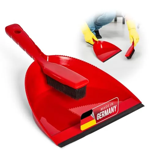 Novaliv Schaumstoffbesen Handfeger Kehrgarnitur Kehrblech Kunststoff Friseurbesen Schwarz Noppenbesen Hundehaarentferner Parkett Besen für Drinnen Teppichbesen Bodenabzieher Haushaltsbesen Wunderbesen