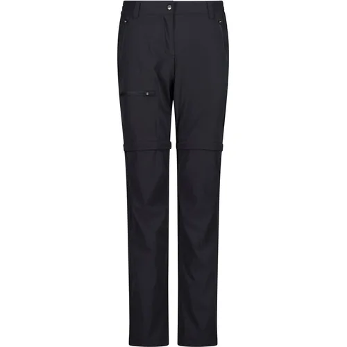 CMP Damen Zip Off Hose (Größe S, grau) - Wanderhosen mit Vier-Wege-Stretch, schnell trocknend und ideal für Wandern und Trekking-Abenteuer.