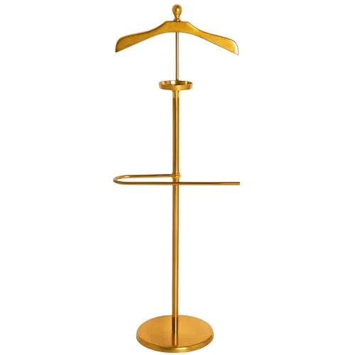 riess-ambiente Garderobenständer VALET 130cm gold - Eleganter Kleiderständer aus hochwertiger Metall-Aluminium-Legierung mit glänzender Oberfläche, ideal für stilvolle Aufbewahrung von Kleidung und Accessoires.