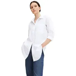 TOM TAILOR Denim Damen Basic Poplin Hemdbluse, White, M