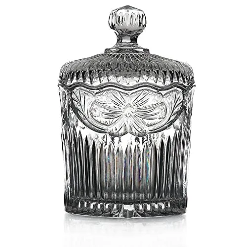 CRISTALICA Glasdose Bonboniere 20 cm, transparent, aus Bleikristall