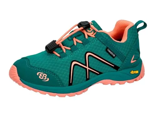 Brütting Unisex Kinder Guide Trekking- & Wanderhalbschuhe, Petrol Lachs, 39 EU - Wanderschuhe mit stabilem, rutschfestem Vibram-Profil und praktischem Schnellschnürsystem, ideal für kleine Abenteurer.