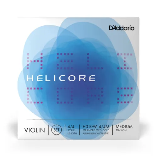 D'Addario Orchestral H310W 4/4L Helicore Violin Saiten - Gitarrensaiten für 4/4 Violine, optimierte Bespielbarkeit und warmer Klang durch mehrsträngigen Stahlkern. Hohe Tonhöhenstabilität und Langlebigkeit für vielseitige Spielstile.
