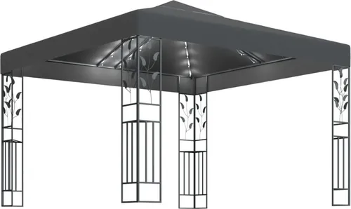 vidaXL Pavillon mit LED-Lichterkette 3x3 m Anthrazit von vidaXL