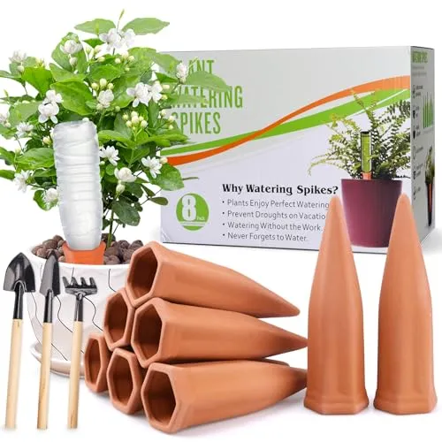 BBWELL 8 Stück Terrakotta Bewässerungskegel für Pflanzen