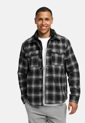 Indicode Hemdjacke Herren INDjango schwarz XL (54/56) - Stylische Hemdjacke für Herren aus pflegeleichtem Polyester. Ideal für lässige Outfits, mit Kentkragen und praktischen Knopf- sowie Reißverschlussdetails. Perfekt für die Saison 2025/2026.