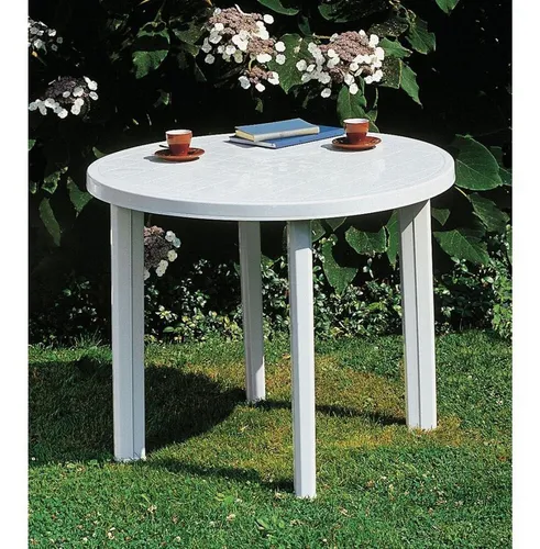 Tisch Kunststoff Tondo Ø90x72cm weiß in weiß von Ipae-Progarden