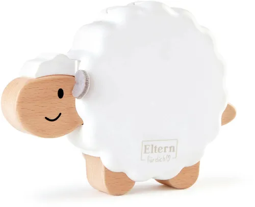 Hape Nachtlicht Suse Schlafschaf, Abschaltautomatik, Einschlafhilfe, Melodien, USB-Anschluss mit Ladefunktion, LED fest integriert, Warmweiß, mit 5 verschiedenen Einschlafmelodien