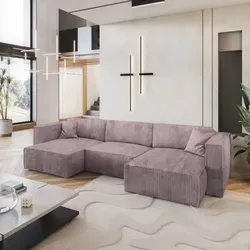 Masseno Ecksofa SARMO P mit Schlaffunktion in lila von Masseno