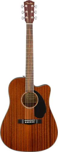 Fender CD-60SCE All Mahogany Westerngitarre - Elektro-akustische Dreadnought mit massiver Mahagoni-Decke für warmen Klang, Fishman Pickup für Bühnenperformance und komfortablem 