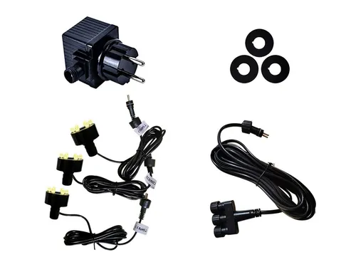 Köhko Gartenbrunnen mit kompletter Quellsteinbeleuchtung - Brunnen für Garten und Pool, bietet eine beeindruckende Warmweiß-Beleuchtung und fördert bis zu 15.000 l/h für ein stimmungsvolles Ambiente.