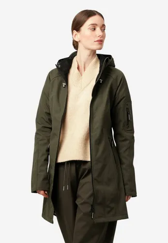 Ilse Jacobsen Softshelljacke RAIN37 – Leicht, flexibel & ideal für Regenwetter in Grün (Gr. 38) - Hochwertige Softshelljacke mit atmungsaktiven, wasserdichten und winddichten Eigenschaften. Perfekt für wechselhaftes Wetter und hohen Tragekomfort. Praktische Kapuze und verstellbarer Tunnelzug.
