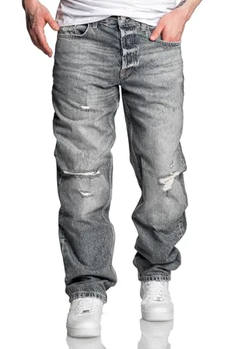 REPUBLIX Herren Loose-Fit 90s Denim Jeans Grau W32/L32 - Stilvolle REPUBLIX Herren Loose-Fit 90s Denim Jeans in Grau. Bequemer Schnitt für lässige Outfits und vielseitige Kombinationsmöglichkeiten.