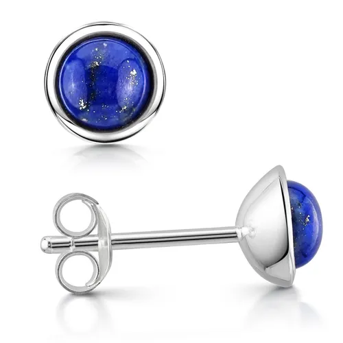 MATERIA Damen Ohrstecker Lapislazuli 925 Sterling Silber - Ohrstecker aus rhodiniertem 925 Sterling Silber mit blauem Lapislazuli. Ideal für besondere Anlässe und in weiteren Farben erhältlich.