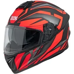 IXS 216 2.1 Helm, schwarz-rot, Größe XS - Motorradhelm mit optimaler Stirn- und Kinnbelüftung, kratzfestem Schnellwechselvisier und Pinlock®-Antibeschlagscheibe für maximale Sicherheit und Komfort.