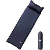 vidaXL Selbstaufblasende Isomatte mit Kissen Grau - Isomatten für Outdoor-Aktivitäten, ausgestattet mit Memory-Schaum für optimalen Komfort und ein integriertes Kissen zur Vermeidung von Nackenschmerzen. Ideal für Camping und Reisen.