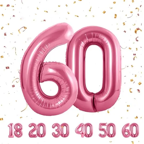 Zahlen luftballon 60 jahre | Rose Folienballon-40