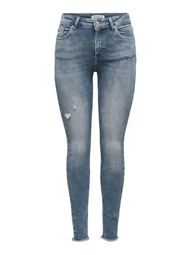ONLY Onlblush Mid Skin ANK Rw DNM Rea593 Noos - Skinny Jeggings - Die ONLY Jeggings vereinen sportlichen und femininen Stil. Mit hochwertiger Stretch-Qualität bieten sie optimalen Tragekomfort und eine tolle Silhouette. Vielseitig kombinierbar für jeden Anlass.