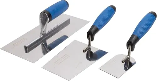 TrendLine 3-teiliges Kellen-Set für Maurer - Hochwertiges 3-teiliges Kellen-Set von TrendLine, ideal für präzise Verputz- und Gestaltungsarbeiten. Robuste Kellen in verschiedenen Größen für optimale Ergebnisse bei allen Projekten.