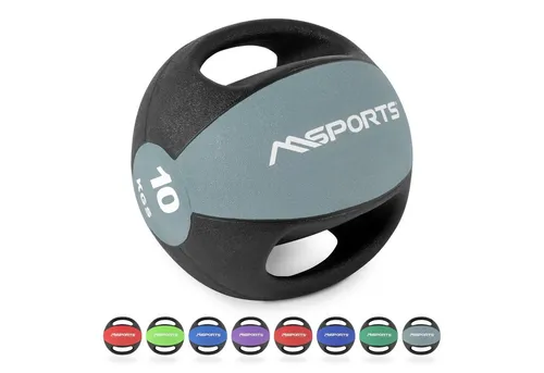 MSports® Medizinball MSPORTS Medizinball Premium mit Griffe 1 – 10 kg