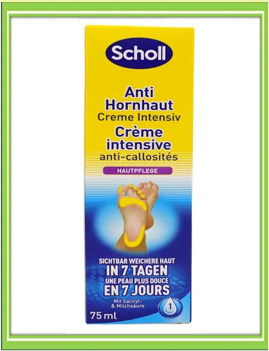 Scholl Foot Cream Callus Intensivcreme für die Nacht 75 ml - Schrundensalben, regenerierende Fußcreme mit Peeling-Effekt, entfernt Hornhaut und sorgt für samtweiche Füße, ideal für die nächtliche Pflege.