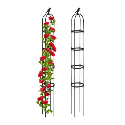 Ranksäule Rankturm Rankhilfe Rosenstütze wetterfest - Spaliere für Gartenliebhaber: Wetterfeste Rankhilfe aus robustem Stahl, ideal für Rosen und andere Kletterpflanzen, sorgt für stabilen Halt und eleganten Look.