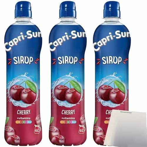 Capri Sun Sirup Kirsche + vitamins 3er Pack (3x600ml Flasche) + usy Block