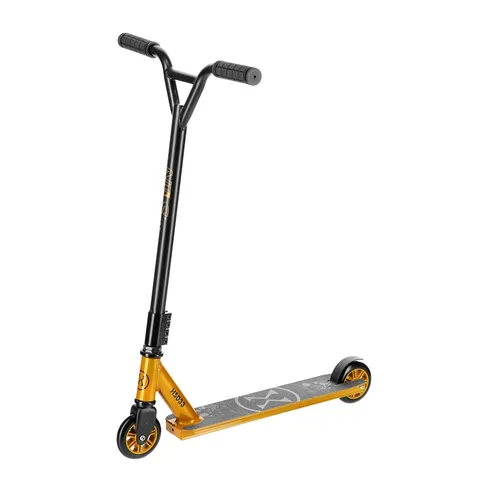 NILS EXTREME Stuntscooter Schwarz/Gold - Stuntscooter für Kinder ab 6 Jahren, äußerst wendig und belastbar bis 100 kg – ideal für Tricks und Fahrspaß!