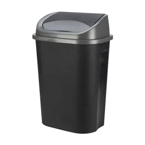Abfalleimer Schwingdeckeleimer Mülleimer 25/50 L aus Kunststoff Schiebedeckel Abnehmbar Müllbehälter Abwaschbar, Größen:25 Liter