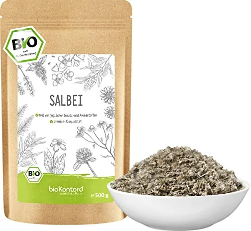 Salbei getrocknet und geschnitten BIO | Salbeitee gerebelt 100% natürlich | aus kontrolliert biologischem Anbau von bioKontor (250 g)