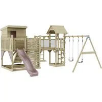 OutdoorToys Spielturm - Spieltürme für Kinder ab 3 Jahren, aus robustem Holz in Altrosa, ideal für stundenlangen Spielspaß im eigenen Garten.