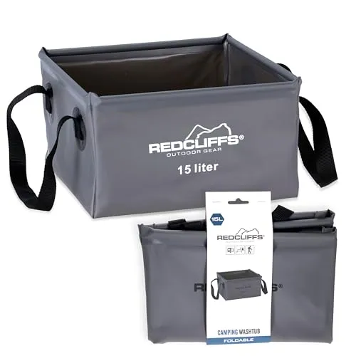 Tool & Tree Faltbare Outdoor-Abwaschschüssel 15L Braun, Camping Spülschüssel aus Kunststoff, platzsparendes Waschbecken für Wohnmobil, Zelt, Garten, Picknick und Outdoor-Küche