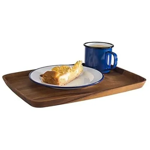 APS Servierbrett aus Akazienholz - Elegantes Servierbrett aus geöltem Akazienholz, ideal zum Servieren, Schneiden und Dekorieren. Pflegeleicht und handlich, perfektes Küchenaccessoire.