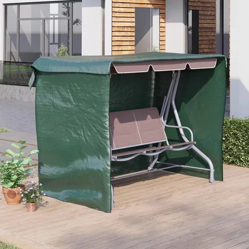 Outsunny Abdeckplane 215x155x150 cm - Dunkelgrün - Schutzhüllen für Gartenmöbel, schützt Ihre Möbel vor Schmutz und Wetter, wasserdicht und UV-beständig, mit praktischen Ösen und Zugschnur für einfache Befestigung.