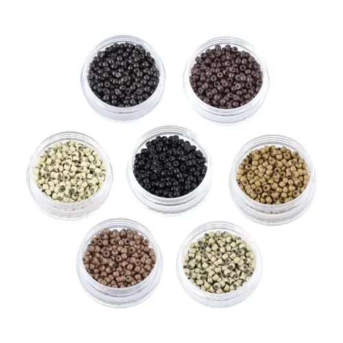 Stück Nanoringe mit Silikon 3,0 mm Nano Ringe Microringe mit Silikon für Extensions (Dunkel braun) 1000