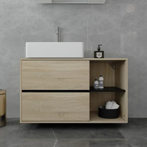 Ml-Design Waschbeckenunterschrank Braun, 100x60x45.5 cm
