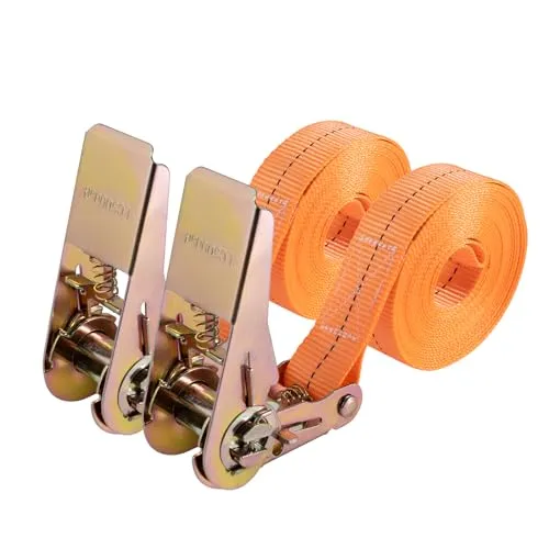 Spanngurte mit Ratsche 4m, Robust Zurrgurte mit Ratsche Gurte für Materialtransport,Motorrad, Fahrräder, Umzug, Gepäckpakete, Camping (2 Stück)