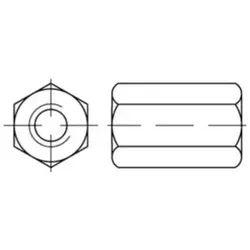 Sechskantmutter DIN 6334 M 16 x 2 - 25 Stück - Hochwertige Sechskantmutter aus galvanisch verzinktem Stahl, ideal für sichere Verbindungen in Bauprojekten. Lieferung im praktischen Set von 25 Stück.
