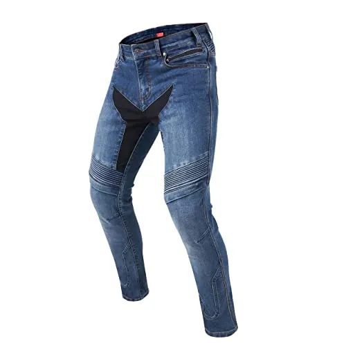 REBELHORN Eagle III Motorradjeans Herren | Aramidfaser Futter | Knie und Hüftprotektoren SAS-TEC | Slim Fit