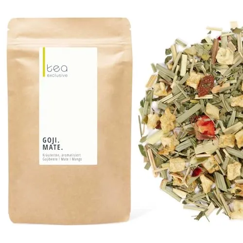 Goji Mate, Premium Kräutertee, Grüner Mate Tee Goji Pfefferminze Mango, anregender Koffeingehalt, 100g loser Tee - tea exclusive